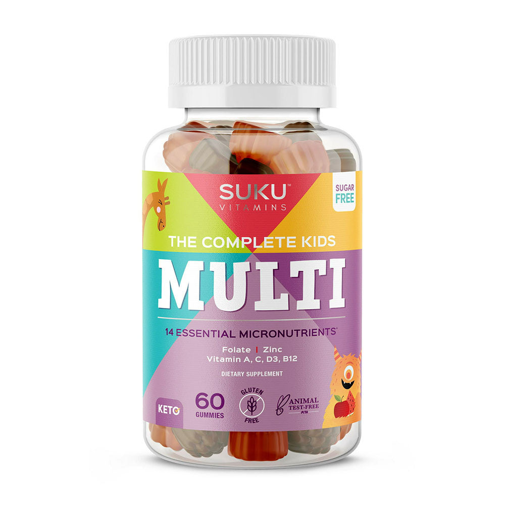 Suku Vitamins The Complete Kids Multi Vitamin A, Folate Zinc Gummies For Immunity Support, 60 Ct